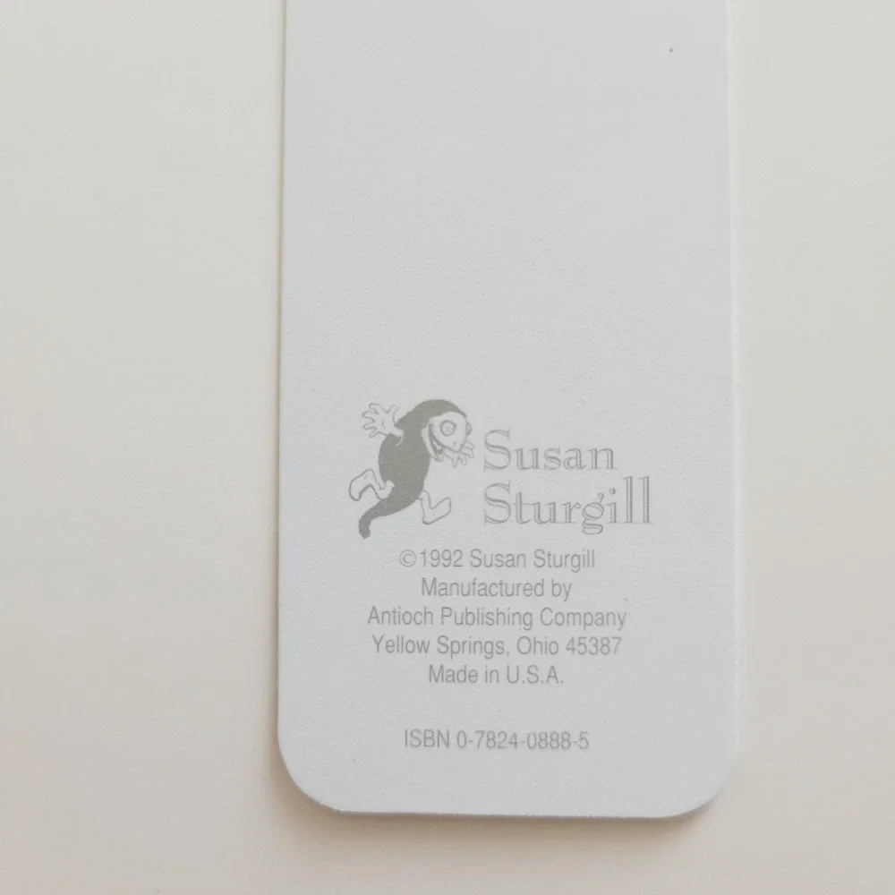 Vintage 90s Cats Easy To Please Tassel Bookmark 1992 Susan Sturgill, Antioch USA